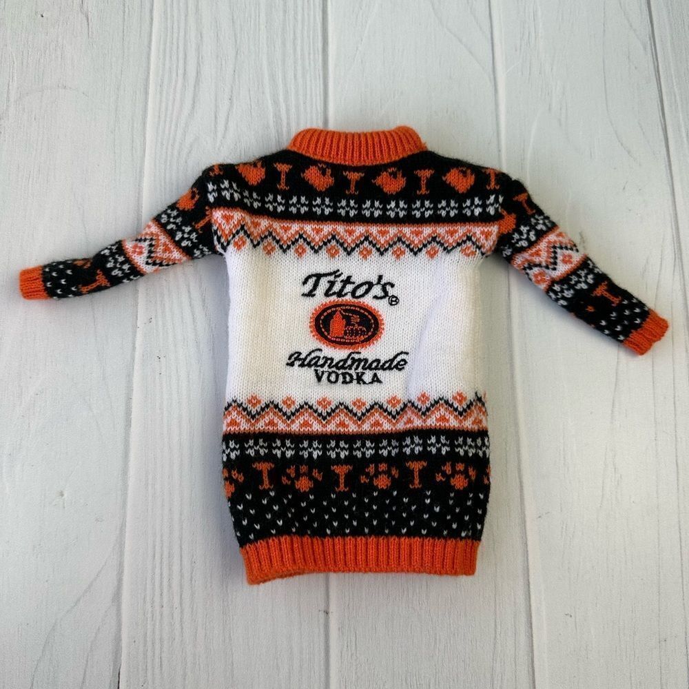 Tito’s Vodka Bottle Sweater Ugly Cover Knit Mini Sleeve